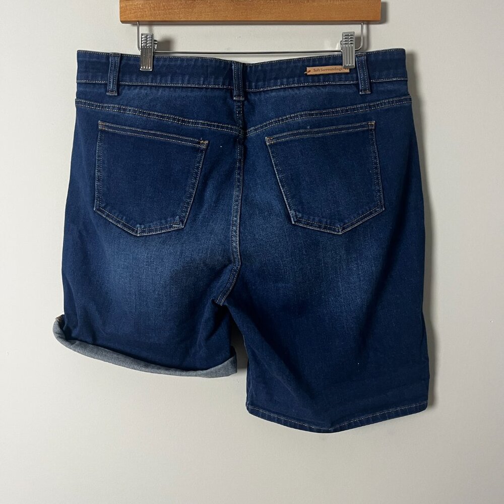 2/$30 Soft Surroundings Bermuda Shorts Blue PL - Picture 3 of 5